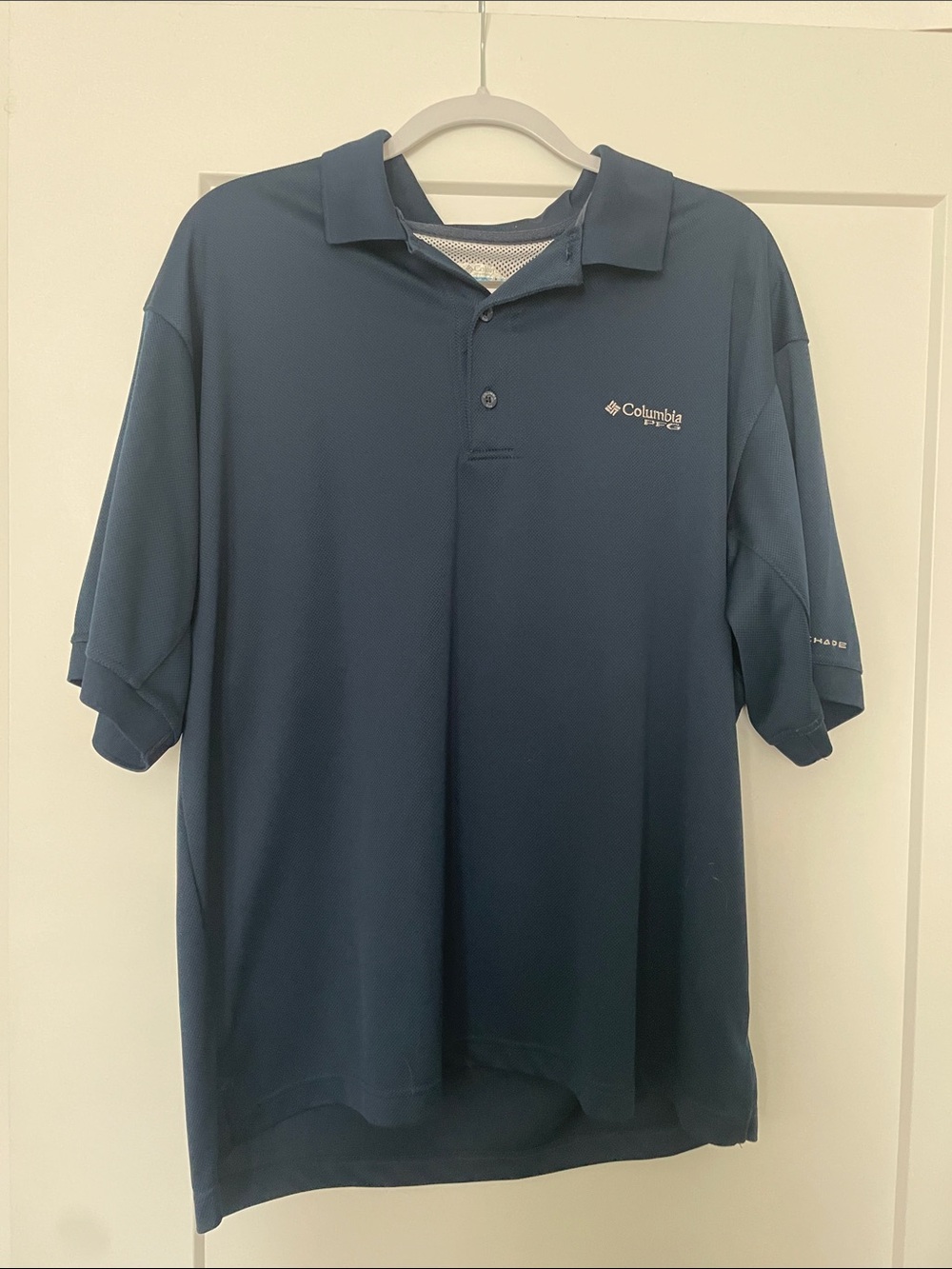 Retro Columbia PFG Men's Navy Short-Sleeve Performance Polo